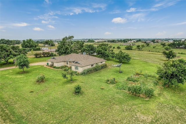 aerial view with a rural view