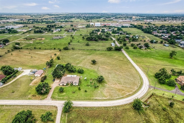 bird's eye view with a rural view