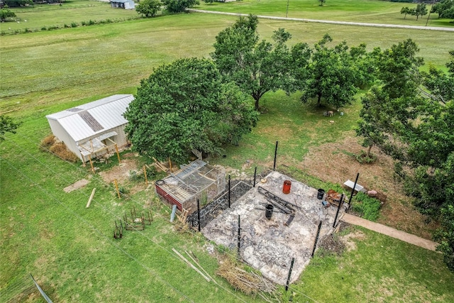 aerial view featuring a rural view