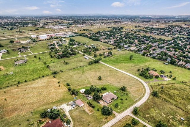 aerial view with a rural view