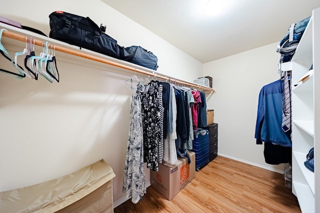 spacious closet featuring hardwood / wood-style floors