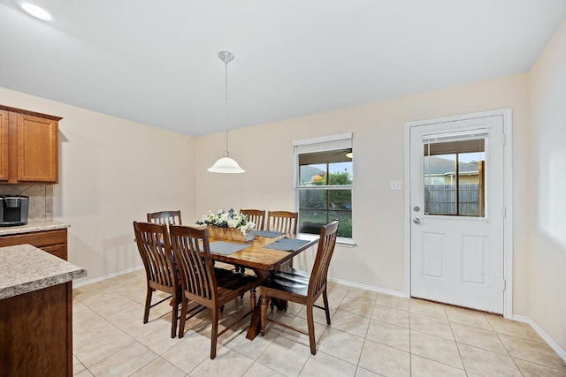 view of tiled dining space