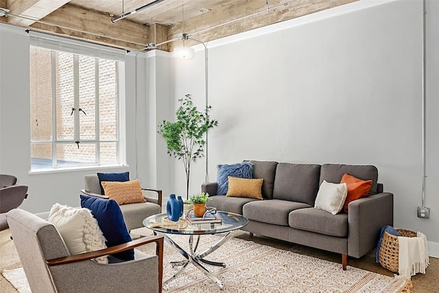 living room featuring a healthy amount of sunlight