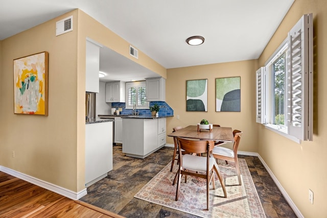 dining room with sink