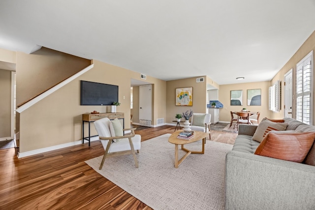 living room featuring hardwood / wood-style flooring