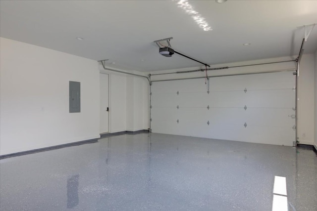 14208 Fort Smith Trl, Austin, TX 78734 - garage featuring electric panel and a garage door opener
