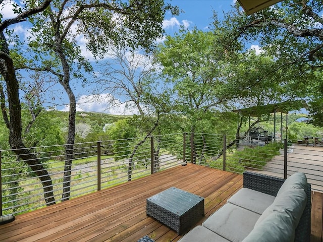 deck with an outdoor living space