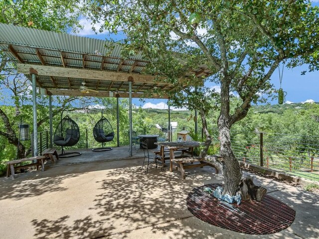 view of patio / terrace featuring a pergola