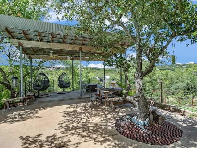 view of patio / terrace with a pergola