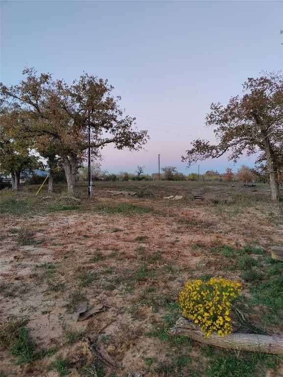 yard at dusk with a rural view