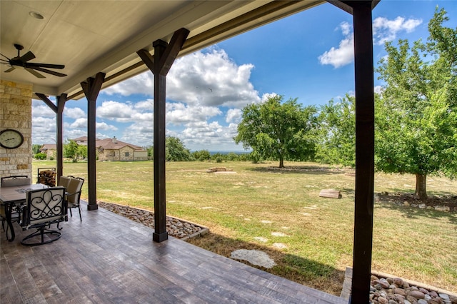 view of patio / terrace with ceiling fan