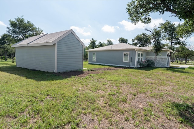 exterior space with a lawn