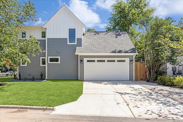 3001 Funston St, Austin, TX 78703 - view of front of property featuring board and batten siding, an attached garage, and driveway