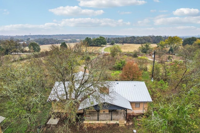 aerial view featuring a rural view