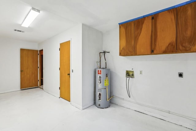 interior space with electric water heater