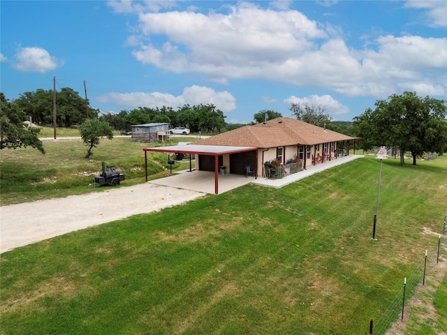 view of property's community with a lawn