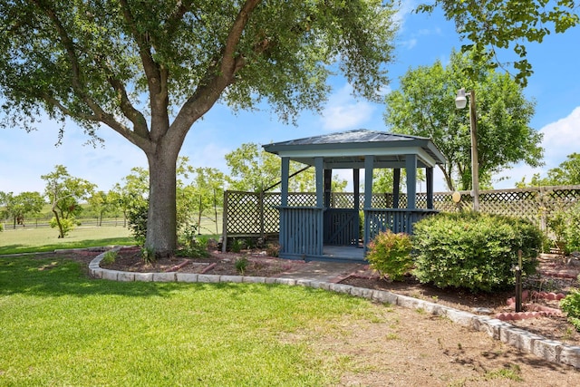 view of yard with a gazebo