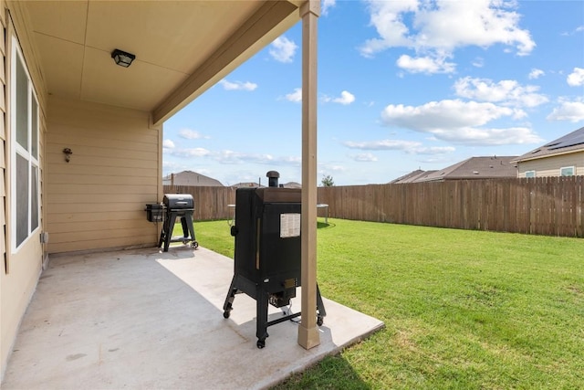 view of patio with a grill