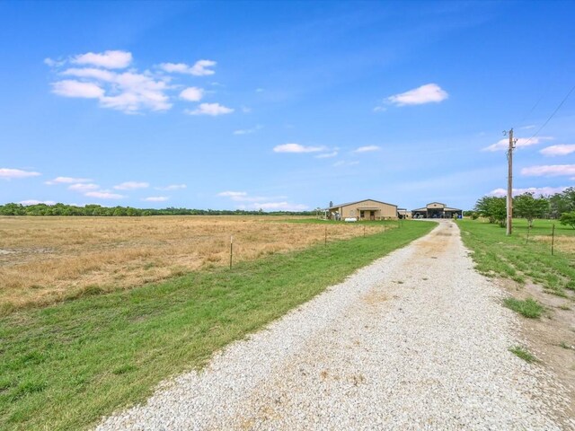 view of street with a rural view