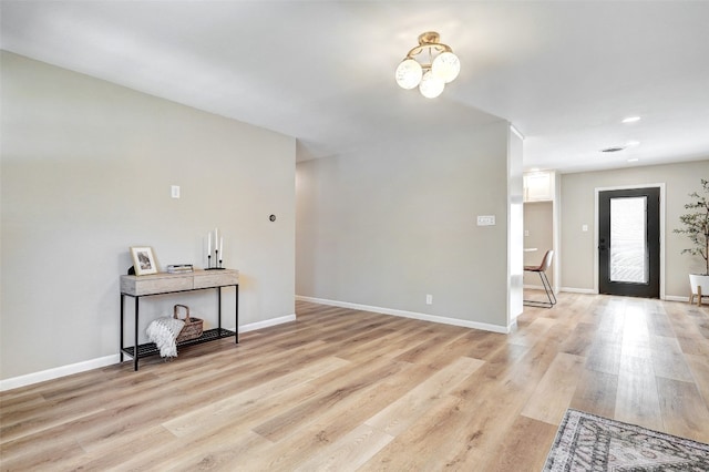 interior space featuring light hardwood / wood-style floors