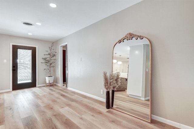 foyer featuring light hardwood / wood-style floors