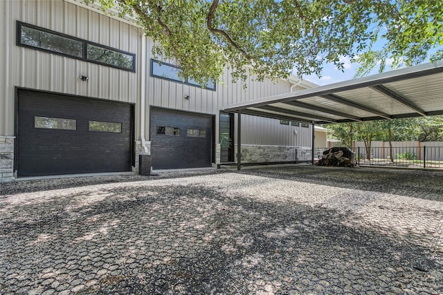 view of garage