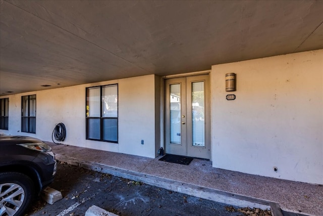 view of exterior entry with french doors