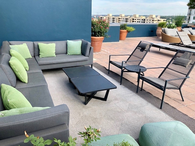 view of patio with an outdoor living space