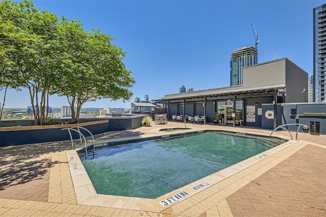 view of pool with a patio area