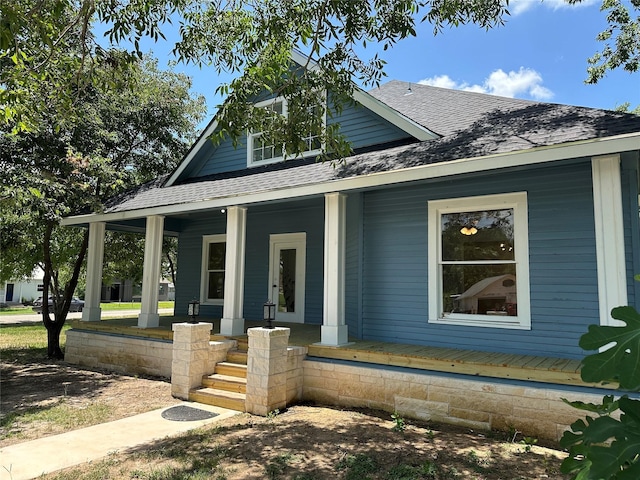 view of front of home with a porch