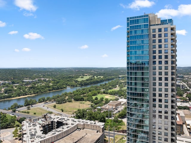 exterior space featuring a water view