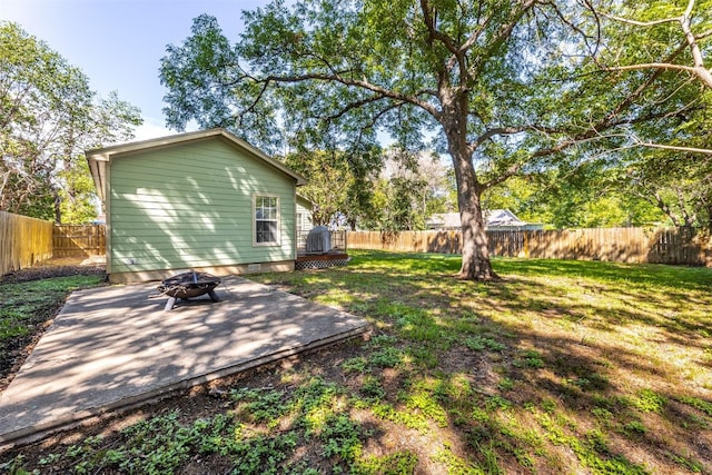 view of yard with a wooden deck