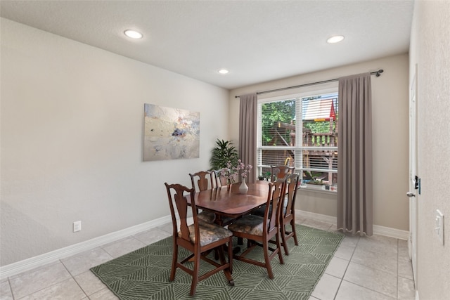 view of tiled dining area