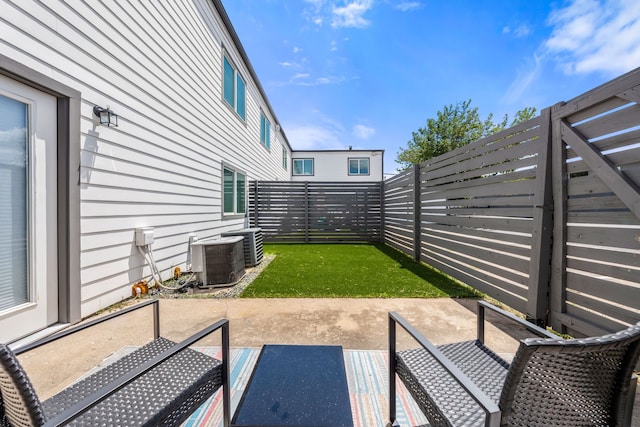 view of patio / terrace featuring central air condition unit