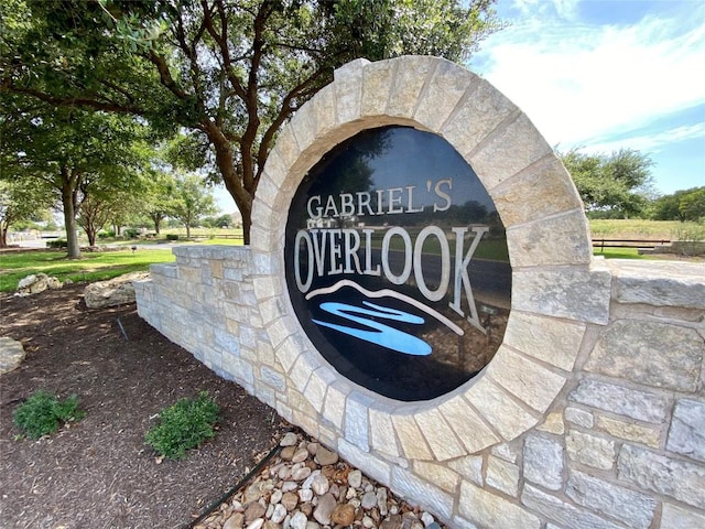 view of community sign