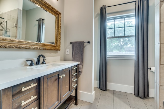 bathroom featuring vanity and tile patterned floors