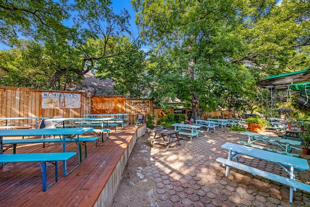 view of patio featuring a wooden deck