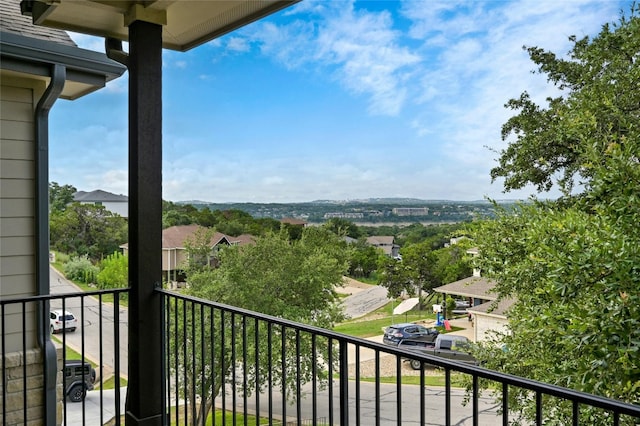 balcony with a residential view