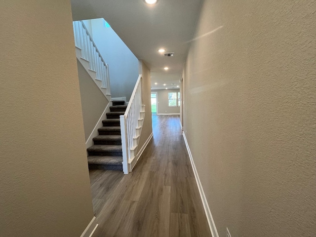 hall featuring hardwood / wood-style flooring