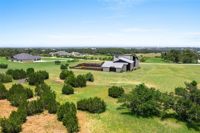 aerial view with a rural view