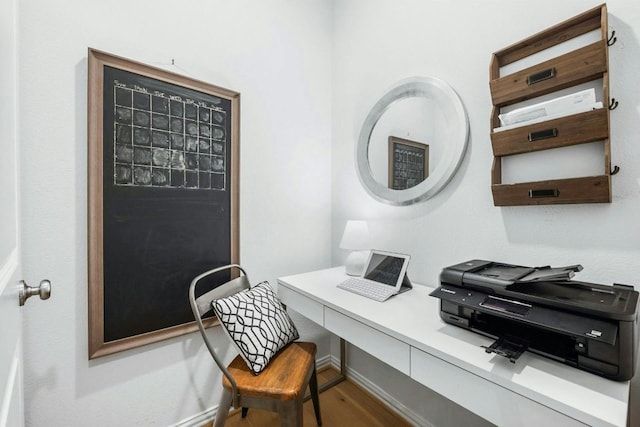 office area featuring hardwood / wood-style floors