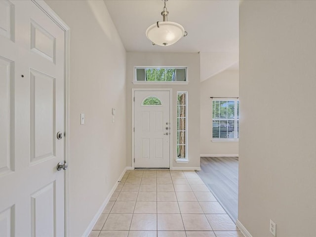 view of tiled entrance foyer