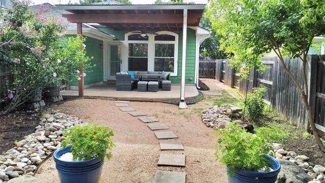 view of patio featuring an outdoor hangout area