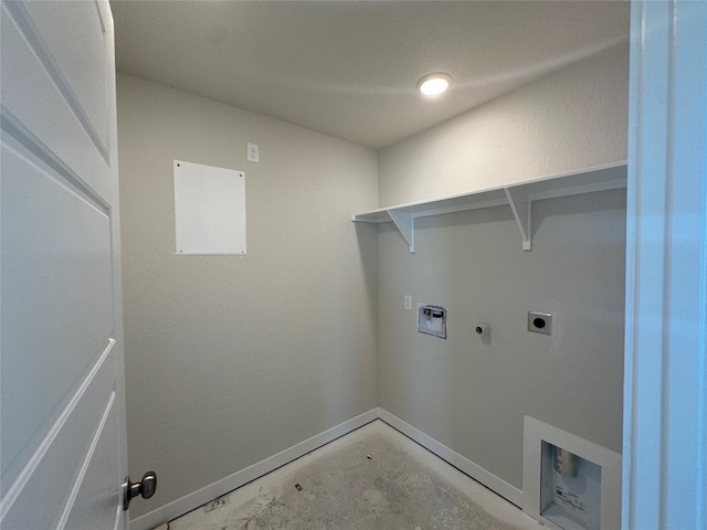 washroom featuring electric dryer hookup and hookup for a washing machine