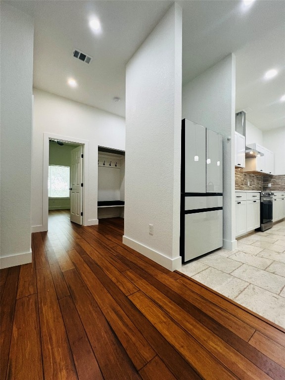 interior space featuring light wood-type flooring