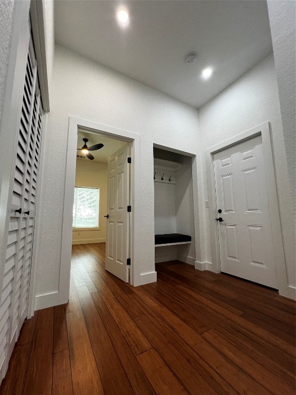 hallway featuring wood-type flooring