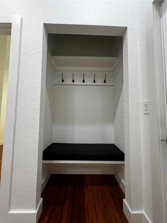 mudroom featuring dark hardwood / wood-style flooring