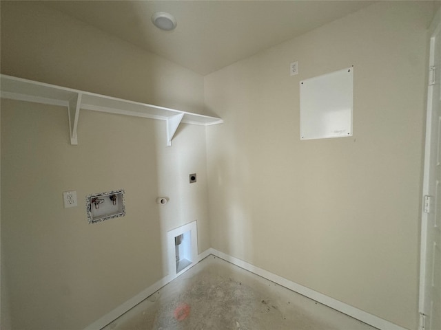 laundry area featuring hookup for an electric dryer, gas dryer hookup, and washer hookup