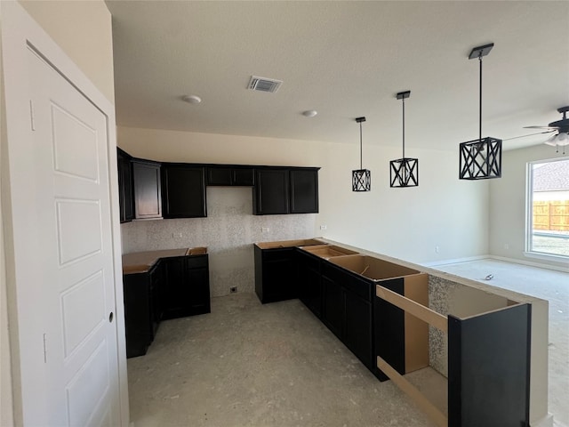 kitchen with ceiling fan