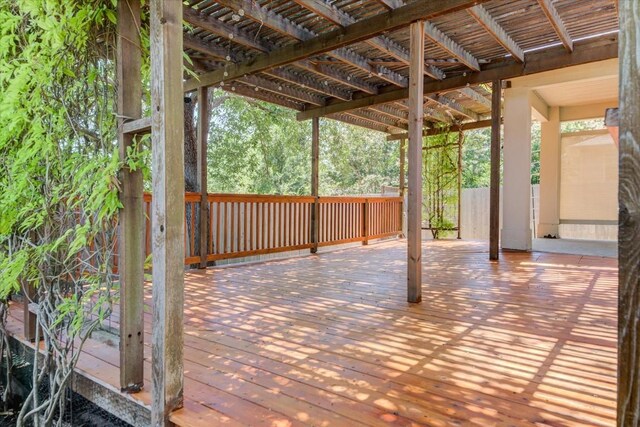 deck featuring a pergola